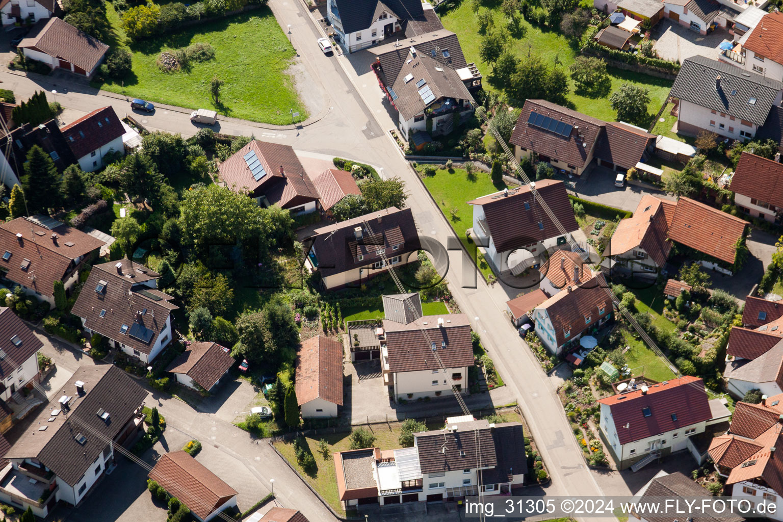 Bird's eye view of District Gallenbach in Baden-Baden in the state Baden-Wuerttemberg, Germany