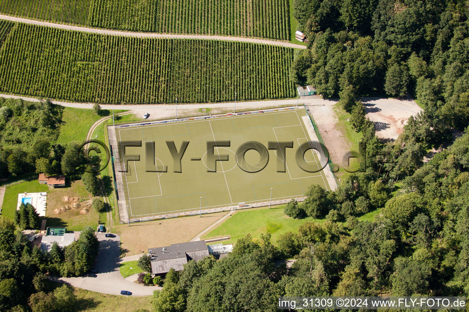 Varnhalt, sports fields in the district Gallenbach in Baden-Baden in the state Baden-Wuerttemberg, Germany