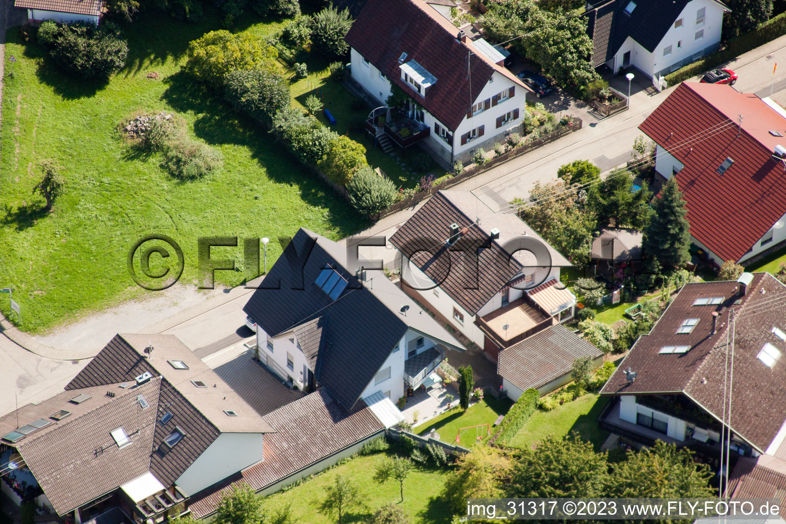 Drone image of Varnhalt, Gartenstr in the district Gallenbach in Baden-Baden in the state Baden-Wuerttemberg, Germany