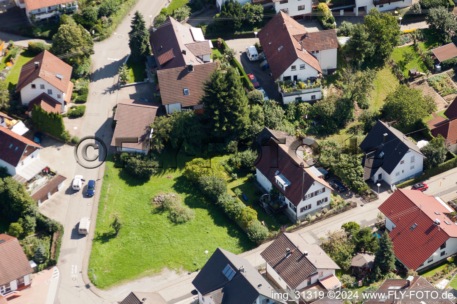 Varnhalt, Gartenstr in the district Gallenbach in Baden-Baden in the state Baden-Wuerttemberg, Germany from a drone