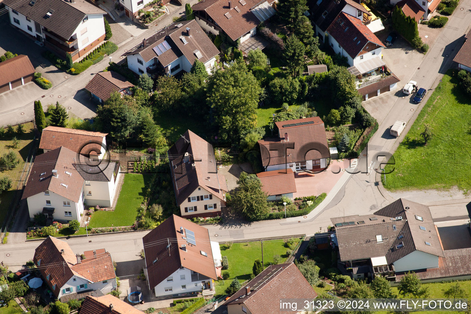 District Gallenbach in Baden-Baden in the state Baden-Wuerttemberg, Germany from the drone perspective