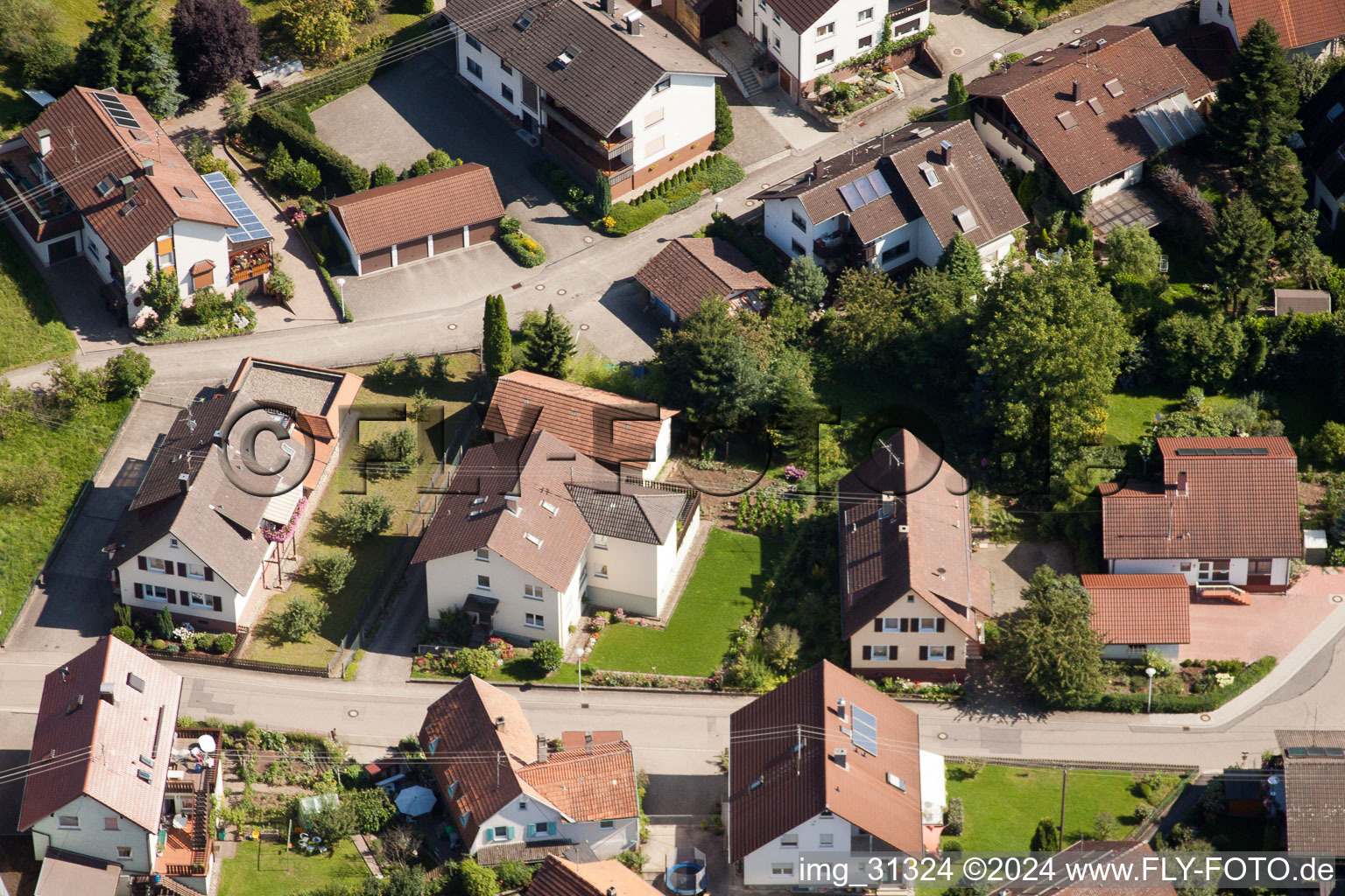 District Gallenbach in Baden-Baden in the state Baden-Wuerttemberg, Germany from a drone