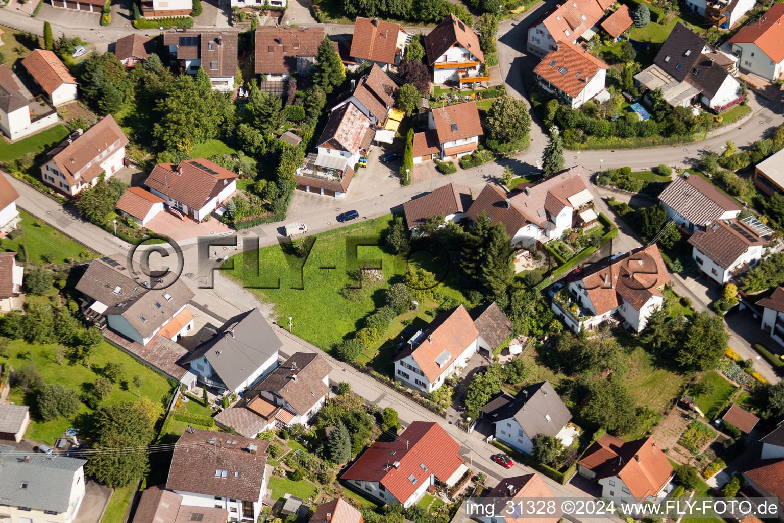 Aerial photograpy of Varnhalt, Gartenstr in the district Gallenbach in Baden-Baden in the state Baden-Wuerttemberg, Germany