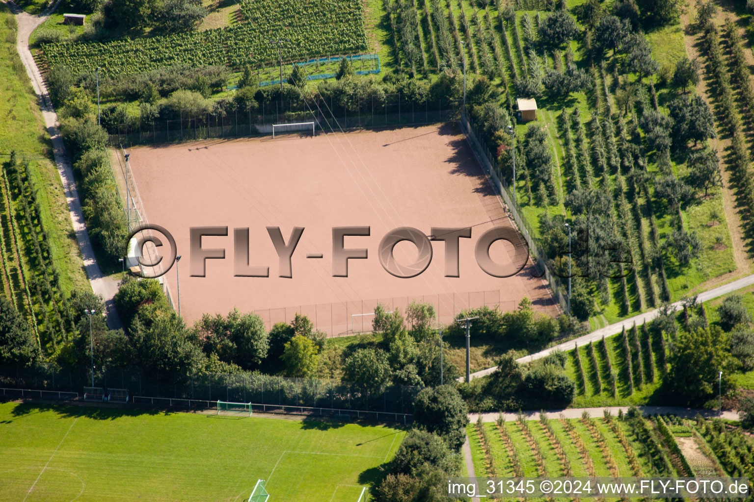 South Baden Sports School, FC Neuweier in the district Steinbach in Baden-Baden in the state Baden-Wuerttemberg, Germany from above