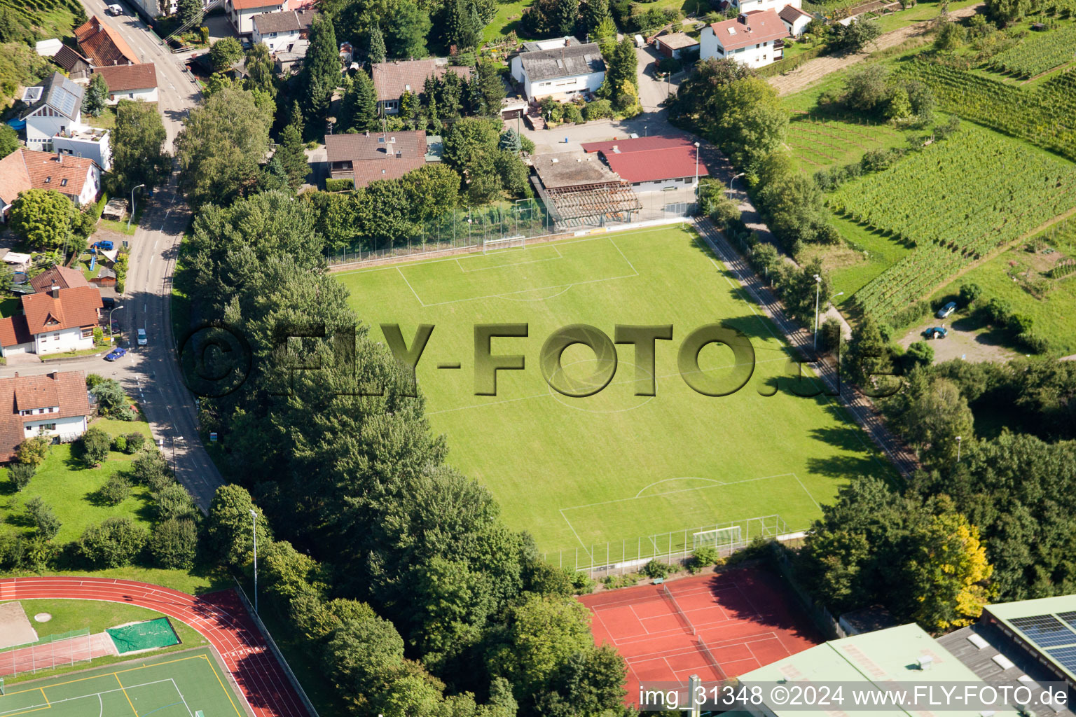 South Baden Sports School, FC Neuweier in the district Steinbach in Baden-Baden in the state Baden-Wuerttemberg, Germany out of the air