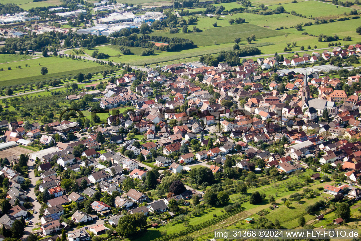 Aerial view of From the southeast in the district Steinbach in Baden-Baden in the state Baden-Wuerttemberg, Germany