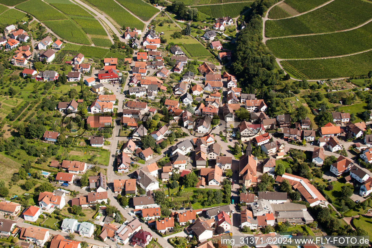 District Eisental in Bühl in the state Baden-Wuerttemberg, Germany seen from above