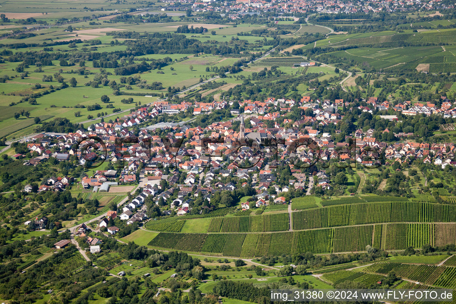 From the south in the district Steinbach in Baden-Baden in the state Baden-Wuerttemberg, Germany