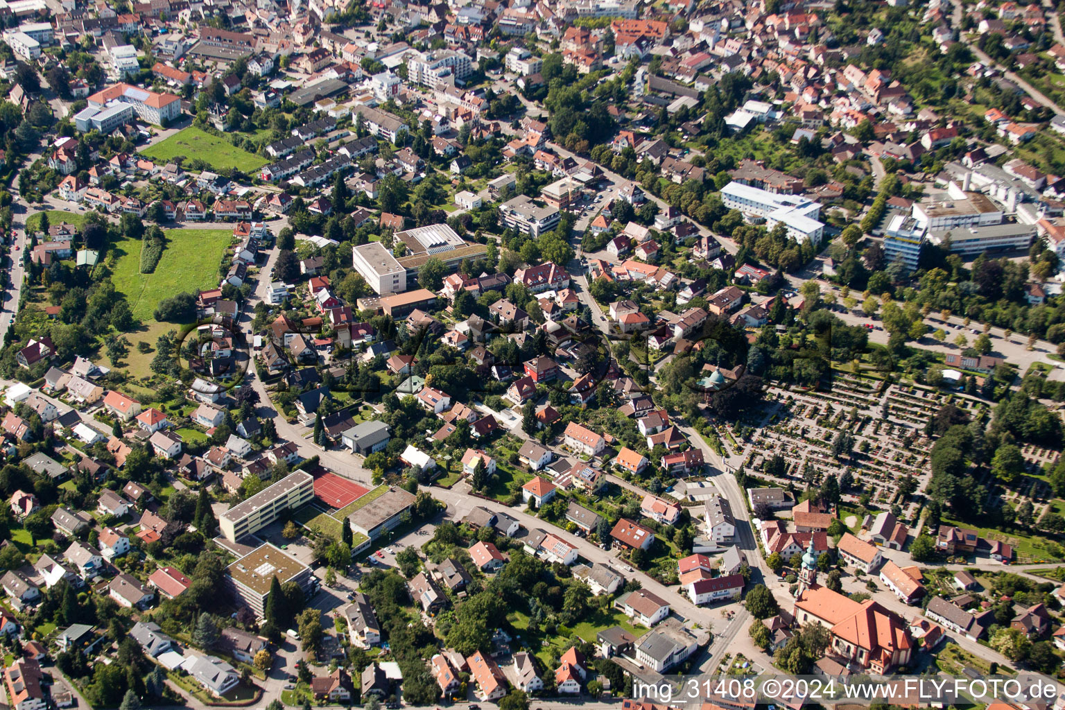 Aerial view of District Kappelwindeck in Bühl in the state Baden-Wuerttemberg, Germany