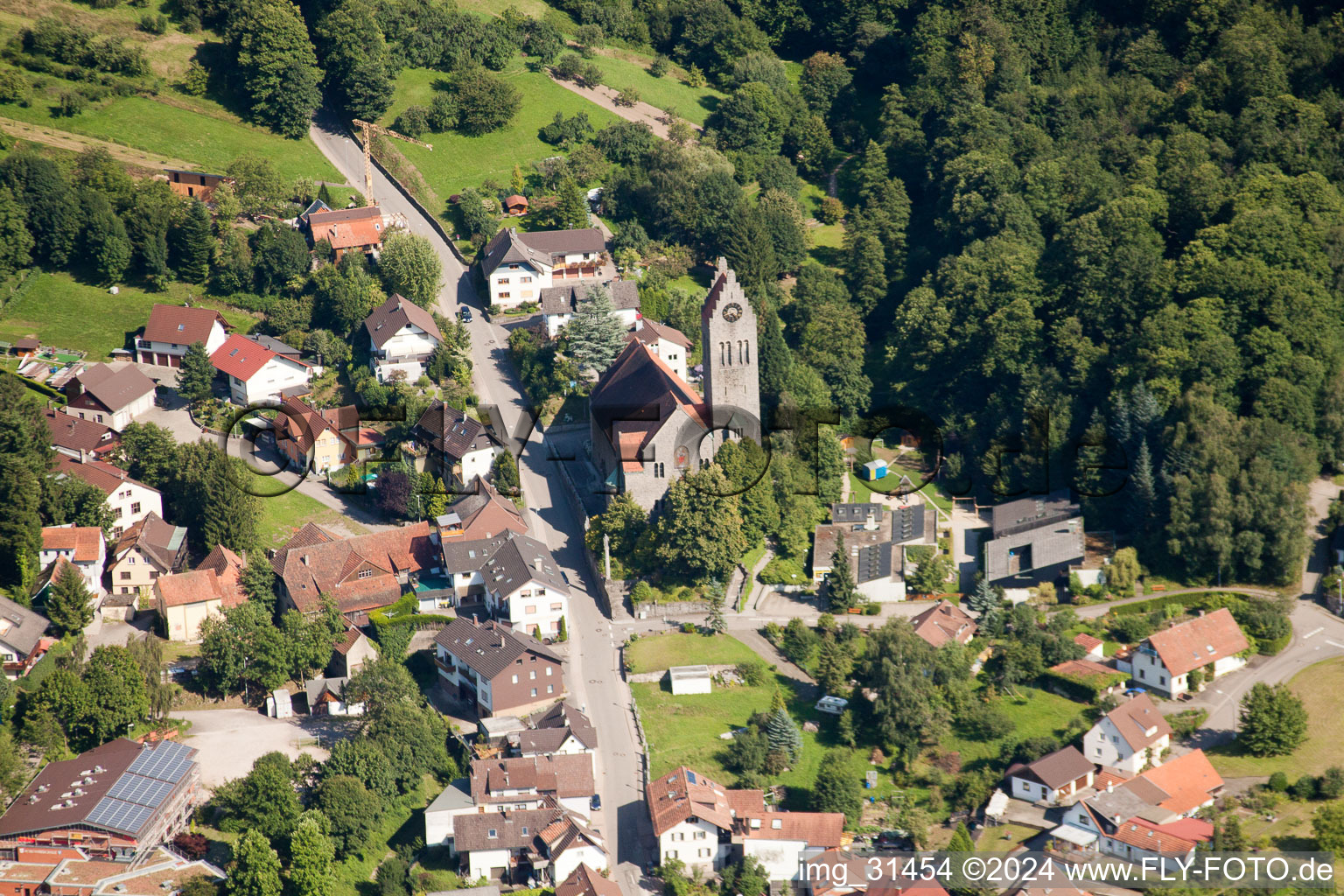 District Neusatz in Bühl in the state Baden-Wuerttemberg, Germany from above