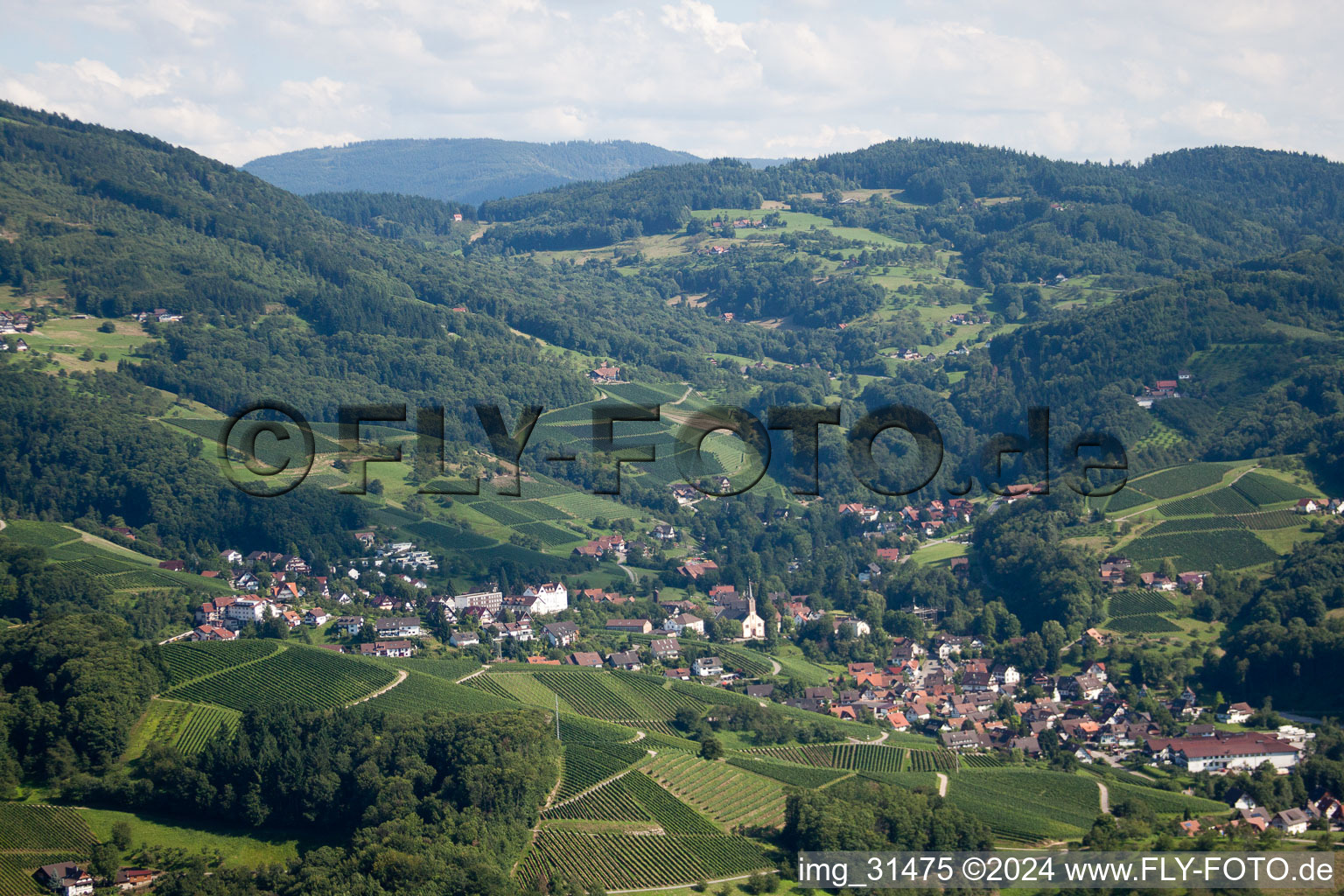 Aerial view of Sasbach in the state Baden-Wuerttemberg, Germany