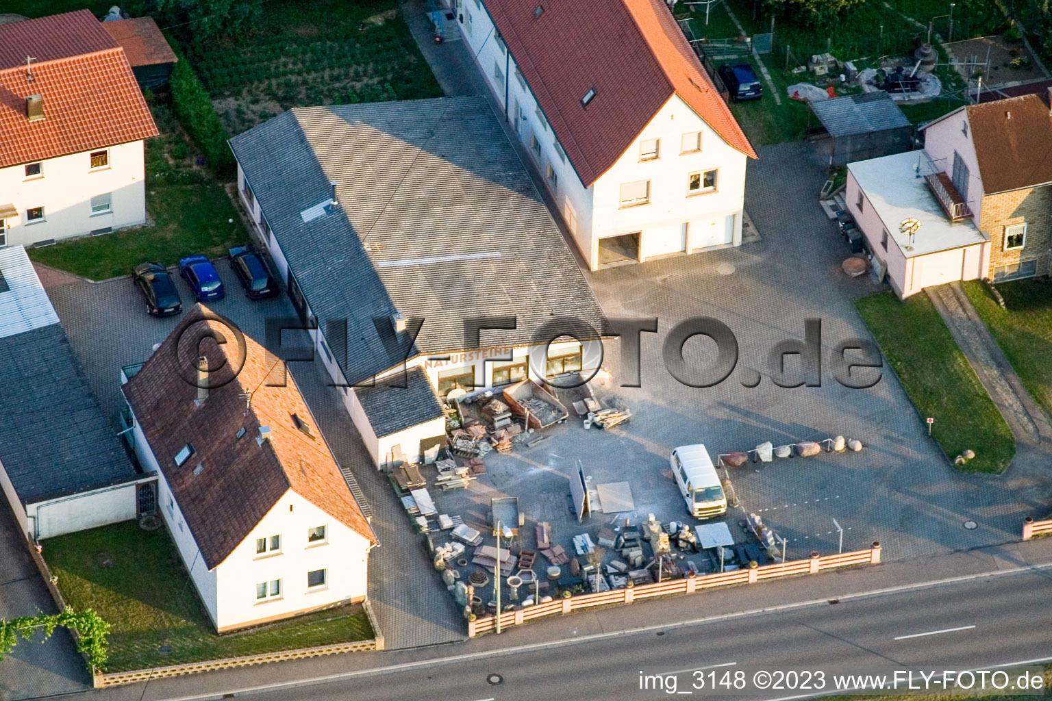 Aerial view of Natural stones Arnold in Steinfeld in the state Rhineland-Palatinate, Germany
