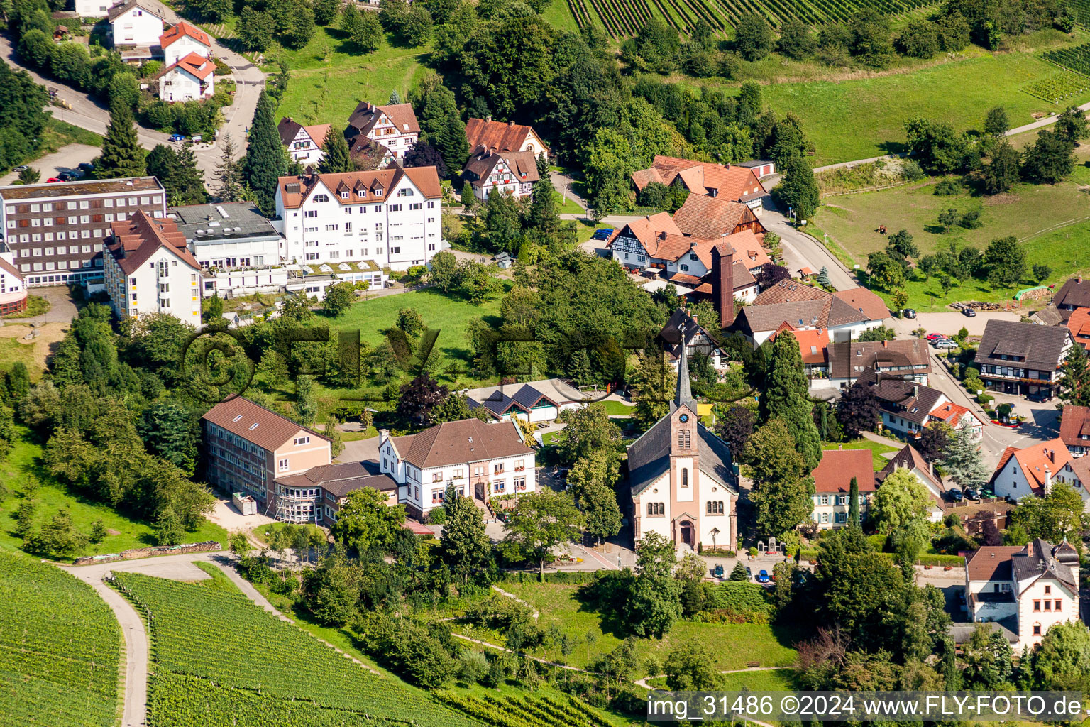 Church building in the village of in Sasbachwalden in the state Baden-Wurttemberg, Germany