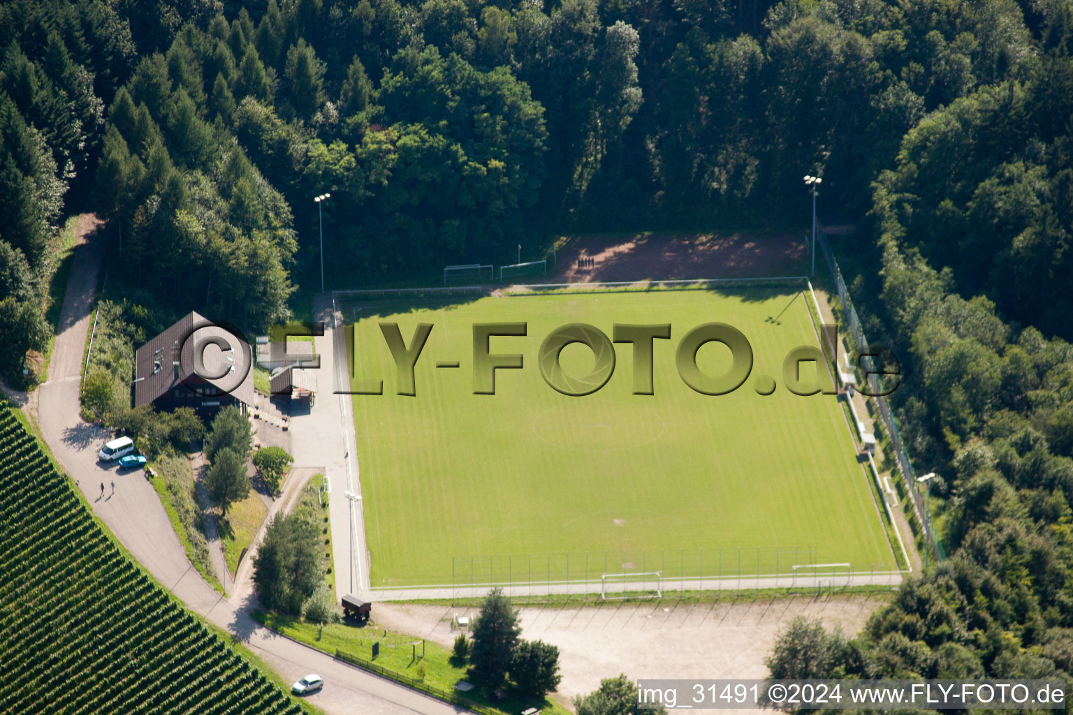 Football field in Sasbachwalden in the state Baden-Wuerttemberg, Germany