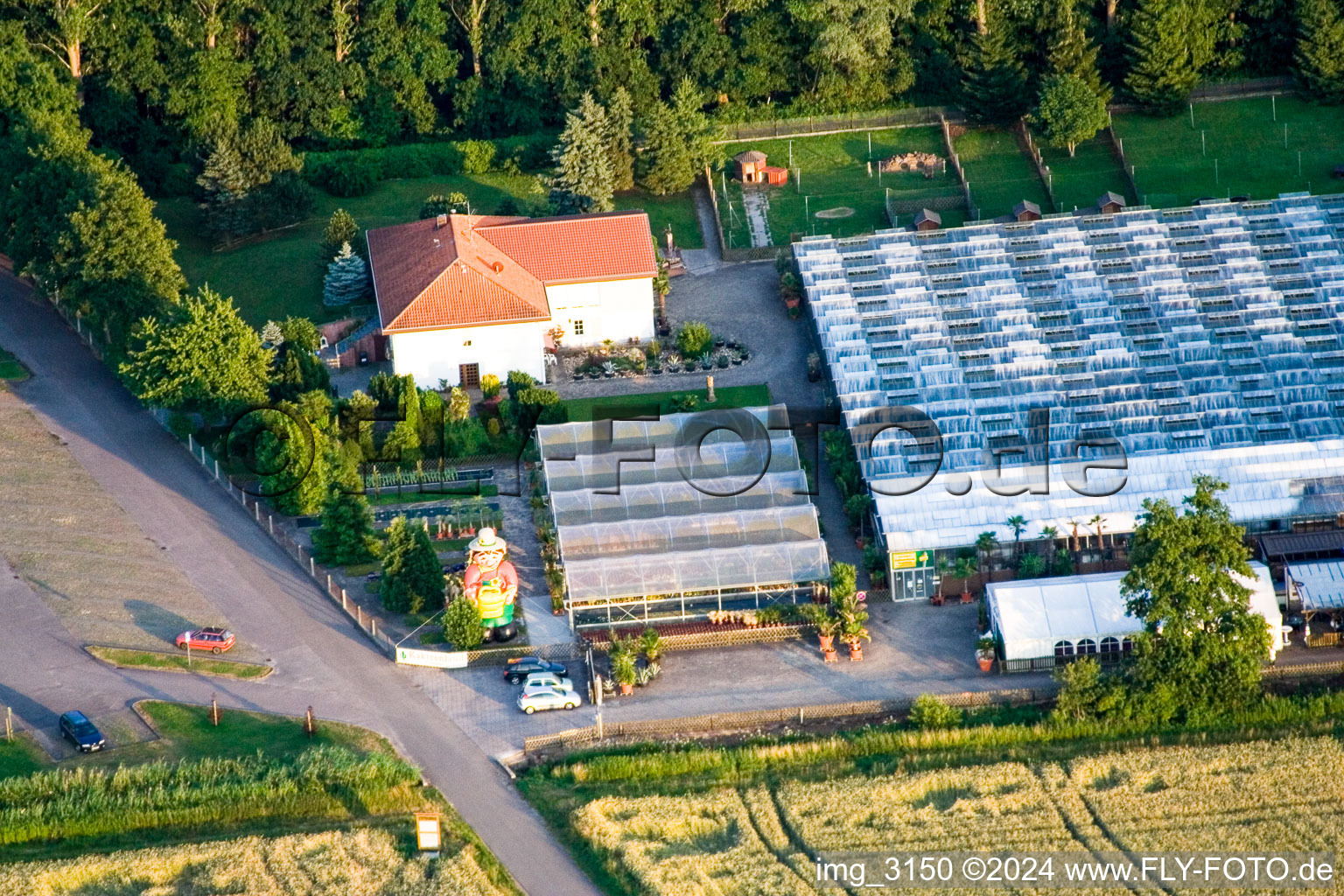 Aerial view of Cactusland in Steinfeld in the state Rhineland-Palatinate, Germany