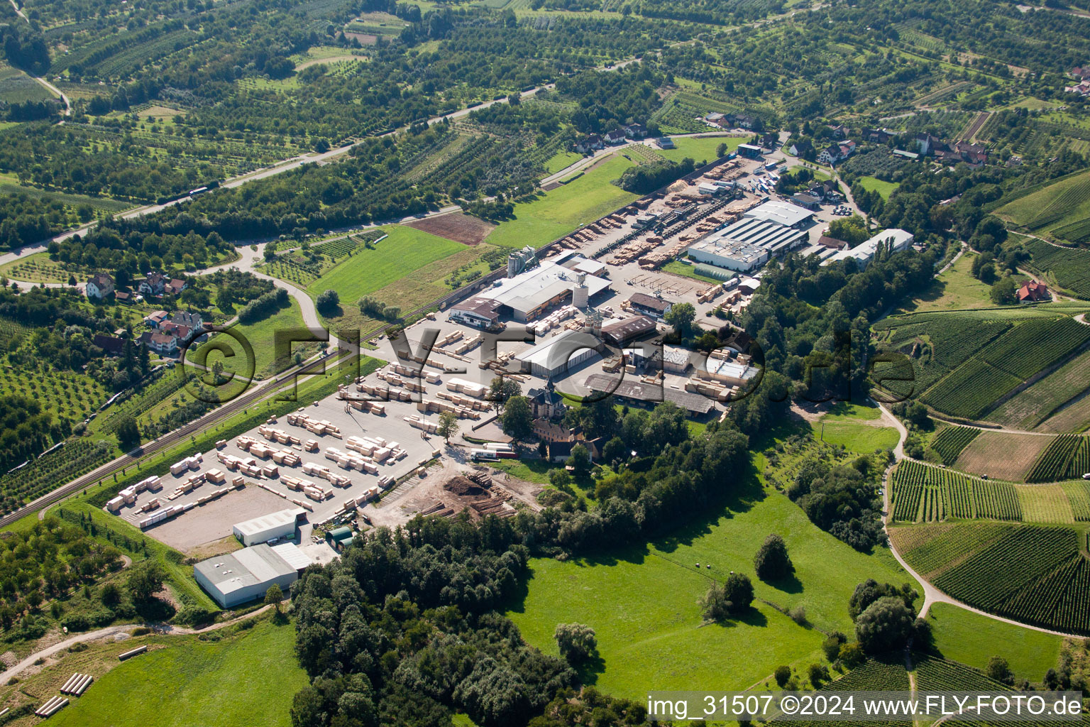 Building and production halls on the premises of sawmills in the district Oberachern in Achern in the state Baden-Wurttemberg