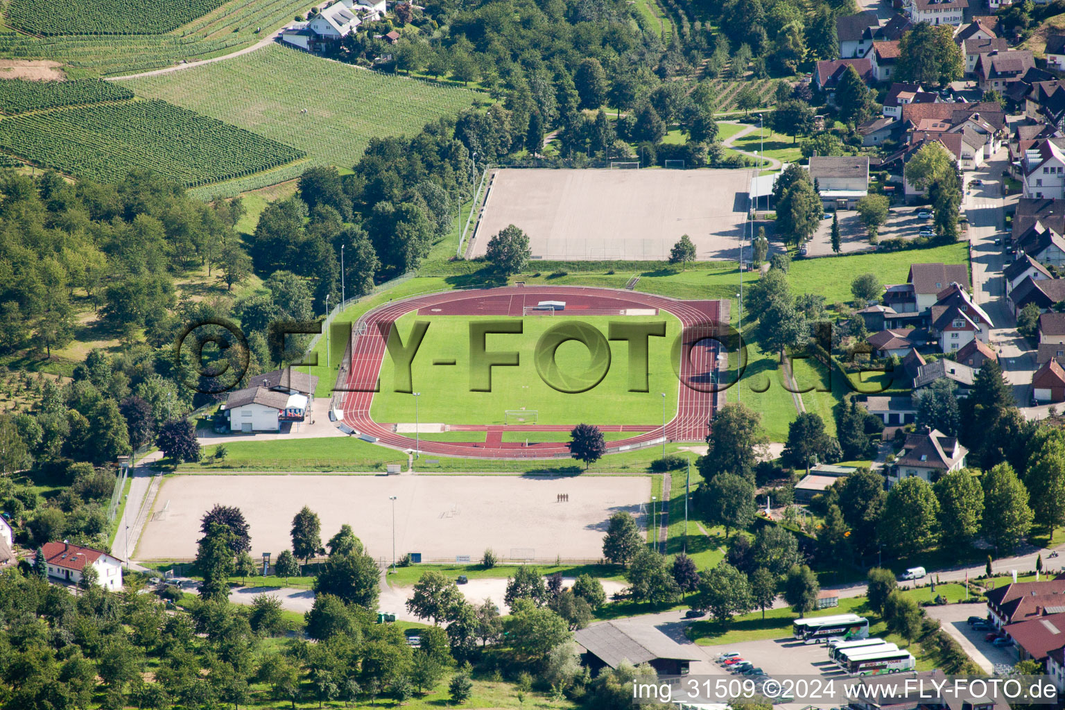 Sports fields in Kappelrodeck in the state Baden-Wuerttemberg, Germany