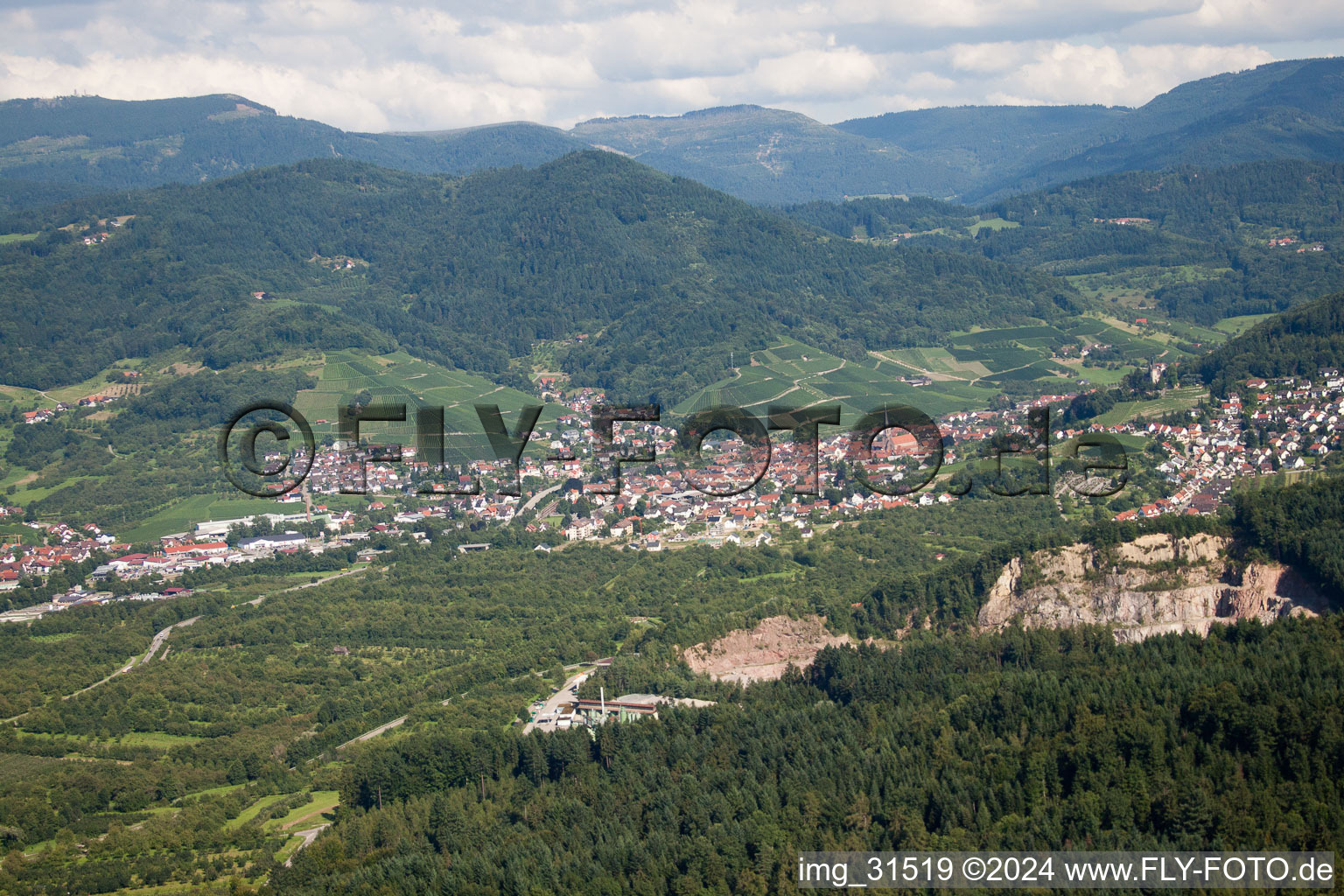 From the southwest in Kappelrodeck in the state Baden-Wuerttemberg, Germany