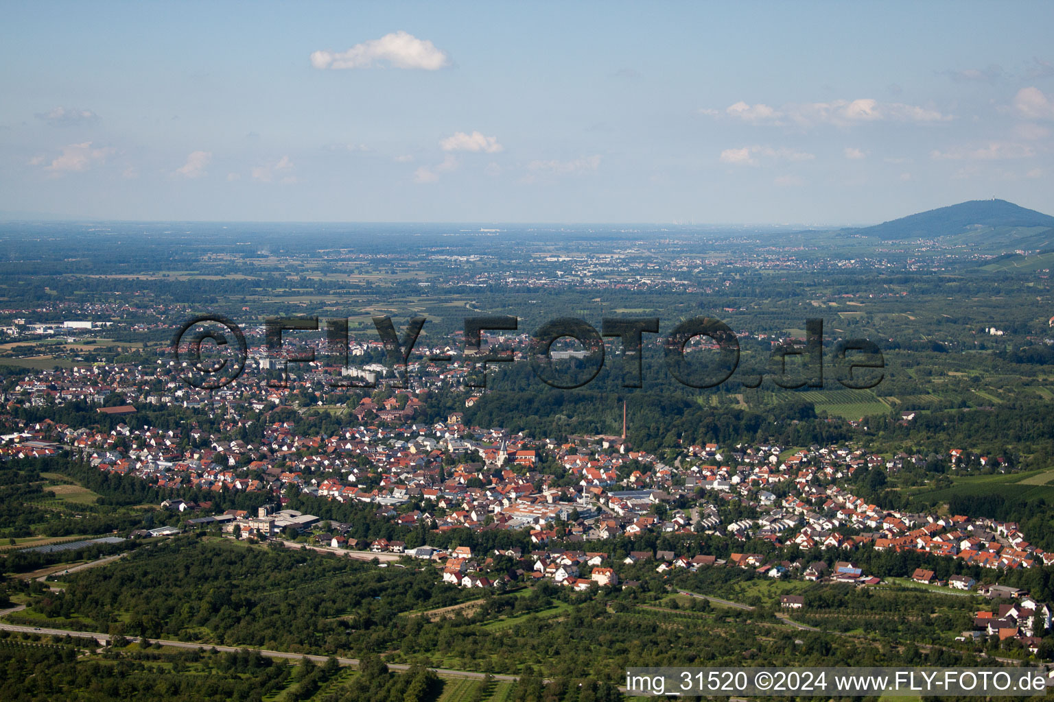 From the southeast in the district Oberachern in Achern in the state Baden-Wuerttemberg, Germany