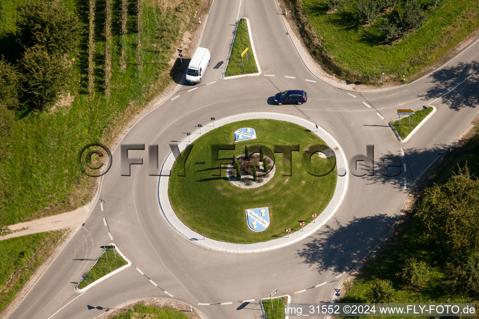 Roundabout of Stadelhofen in the district Stadelhofen in Oberkirch in the state Baden-Wuerttemberg, Germany