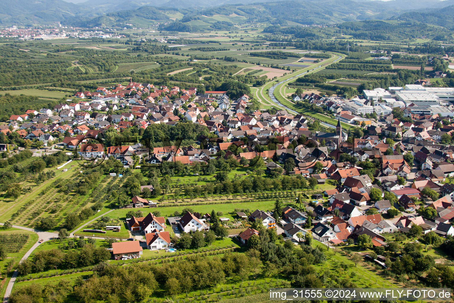 From the north in the district Stadelhofen in Oberkirch in the state Baden-Wuerttemberg, Germany