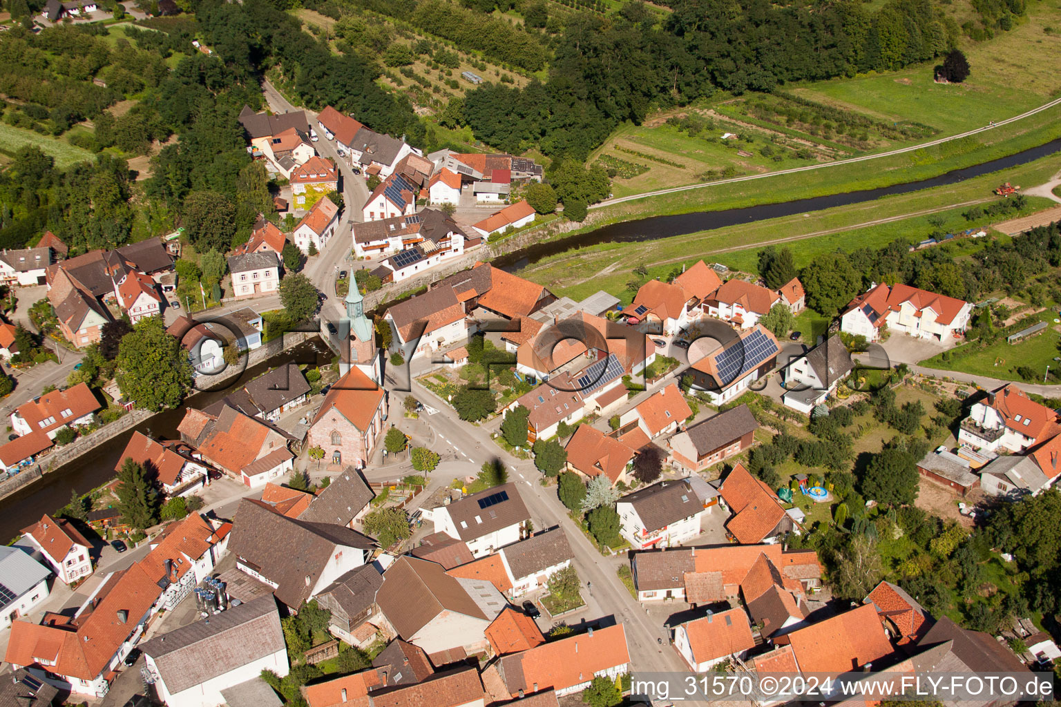 Erlacher Street in the district Erlach in Renchen in the state Baden-Wuerttemberg, Germany