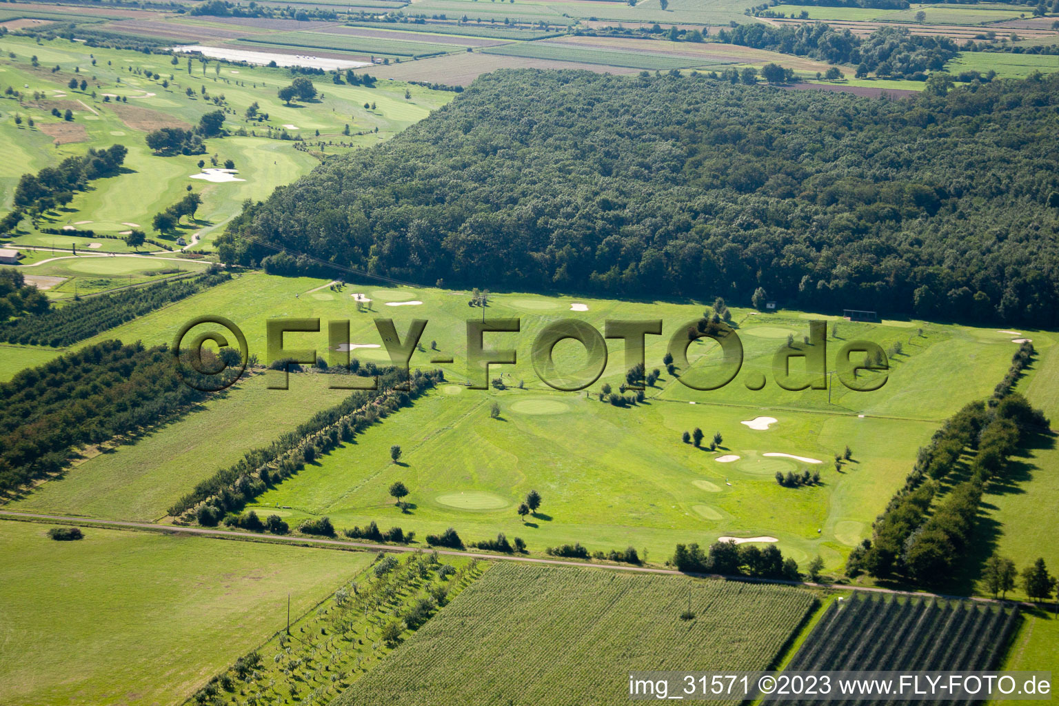 Oblique view of Golf club Urloffen e. v in the district Urloffen in Appenweier in the state Baden-Wuerttemberg, Germany