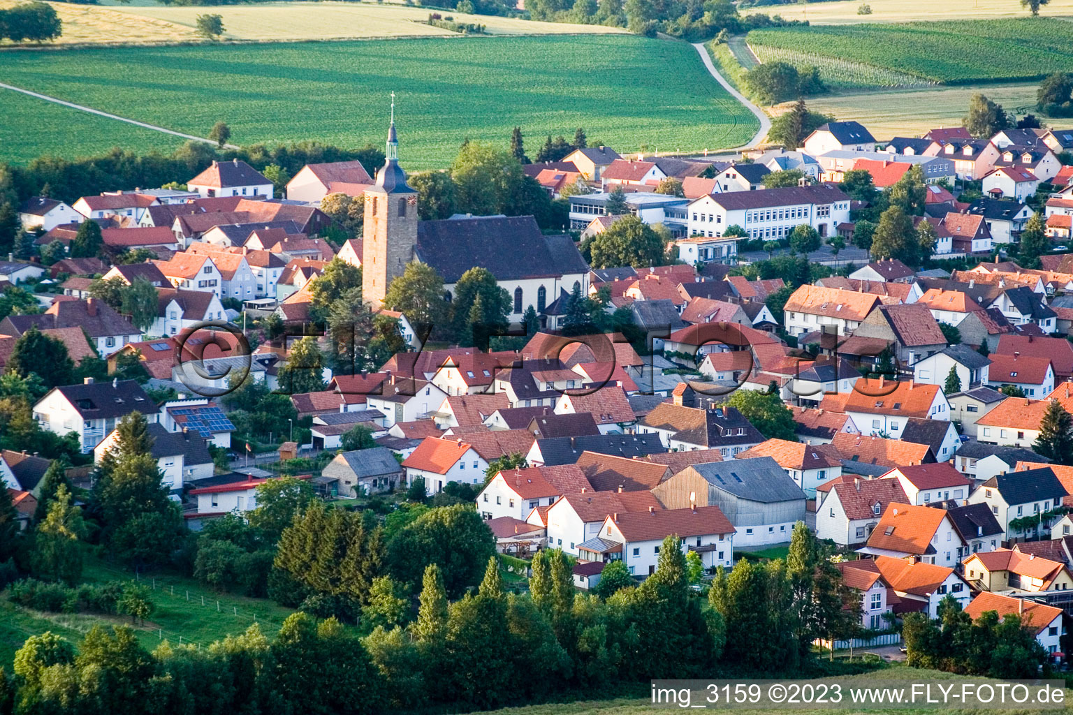 Aerial view of From the southwest in Steinfeld in the state Rhineland-Palatinate, Germany