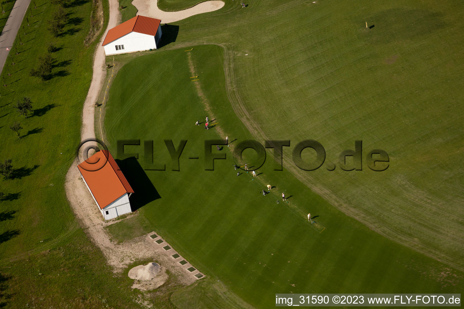 Golf club Urloffen e. v in the district Urloffen in Appenweier in the state Baden-Wuerttemberg, Germany from above