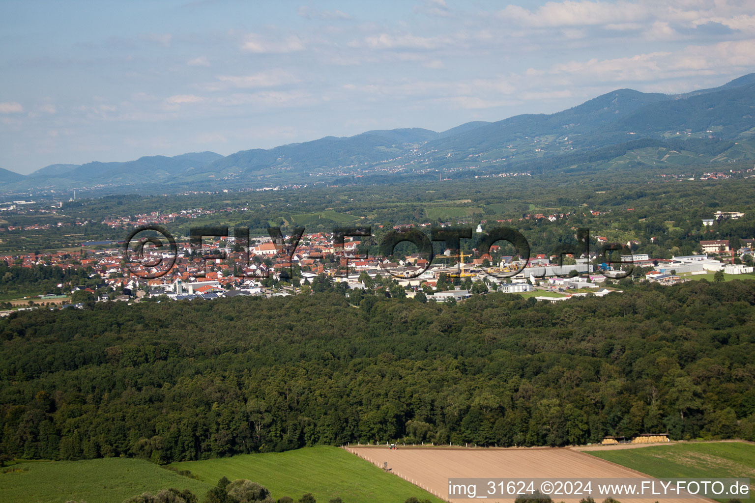 From the south in Renchen in the state Baden-Wuerttemberg, Germany