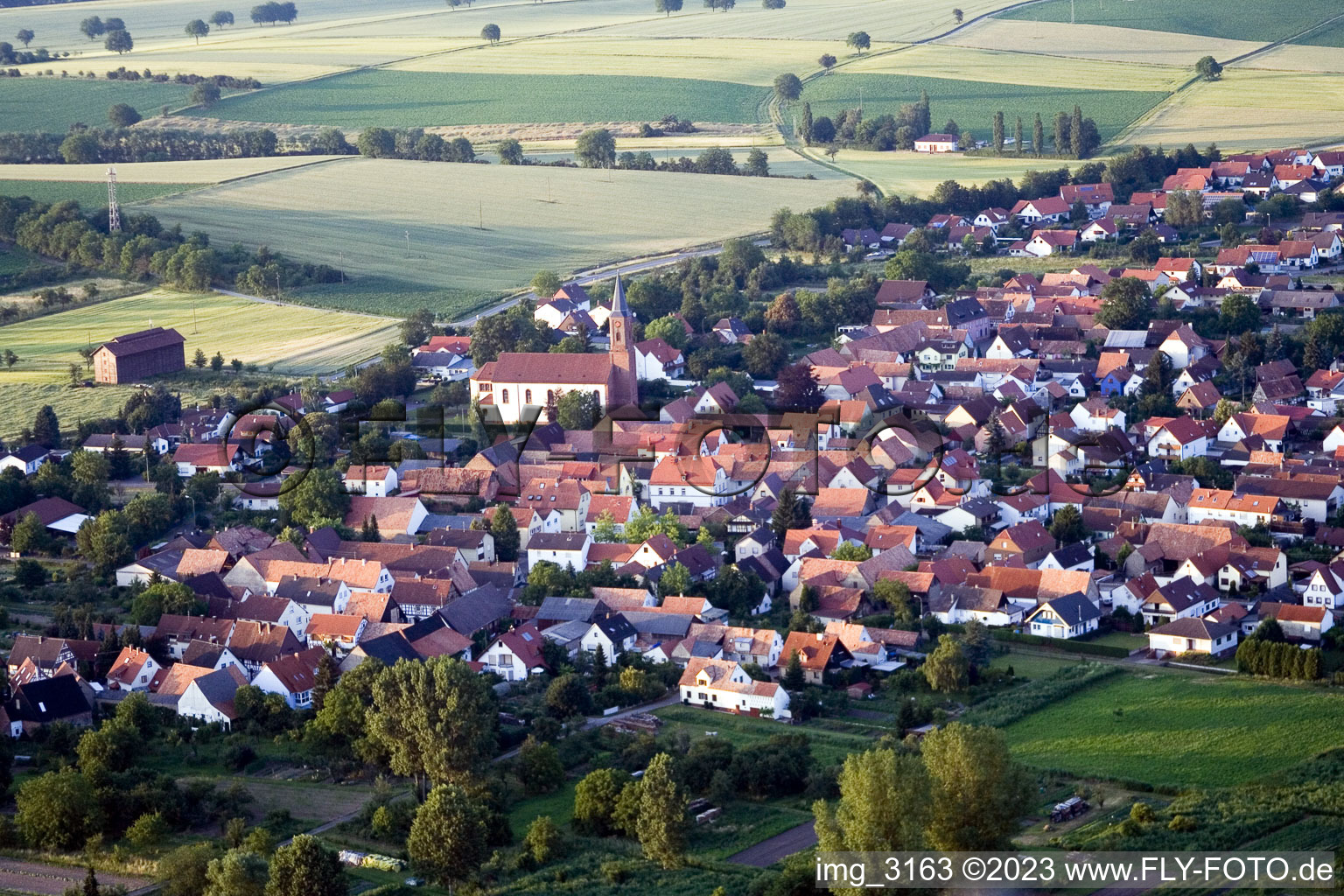 Kapsweyer in the state Rhineland-Palatinate, Germany from a drone
