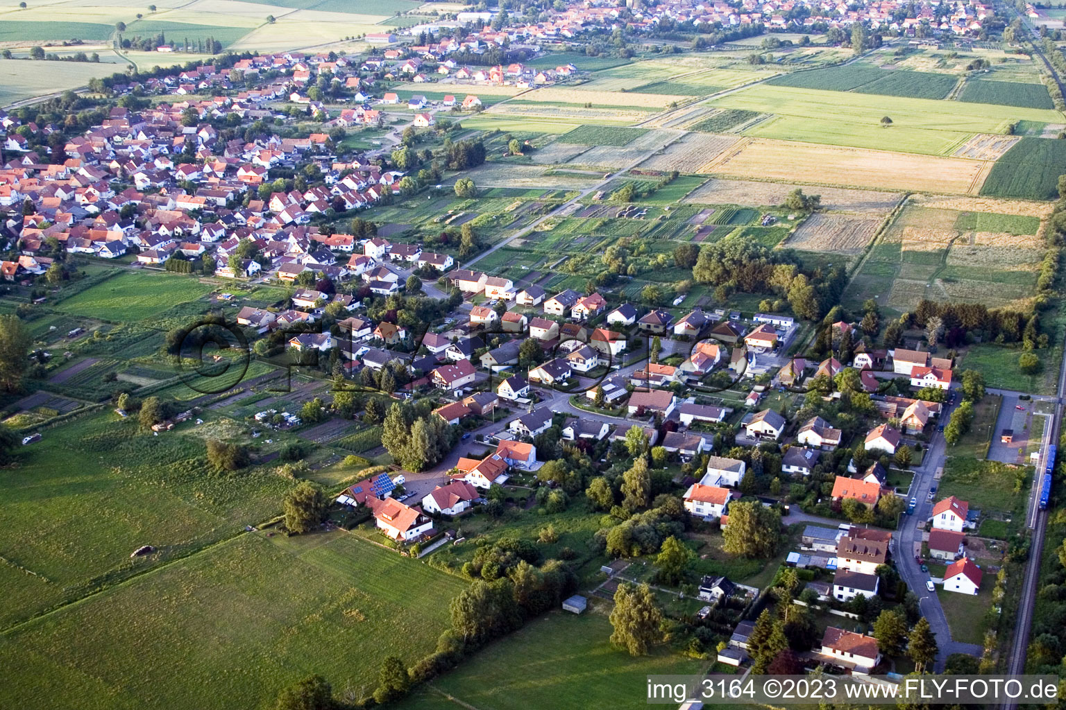 Kapsweyer in the state Rhineland-Palatinate, Germany seen from a drone