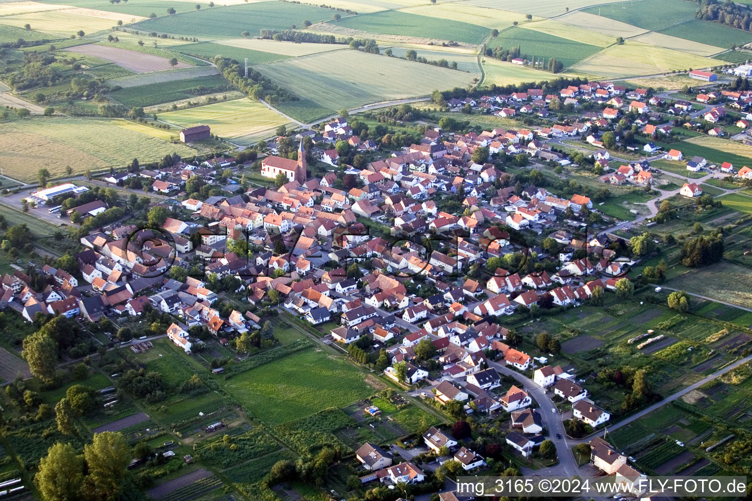 Aerial view of Kapsweyer in the state Rhineland-Palatinate, Germany