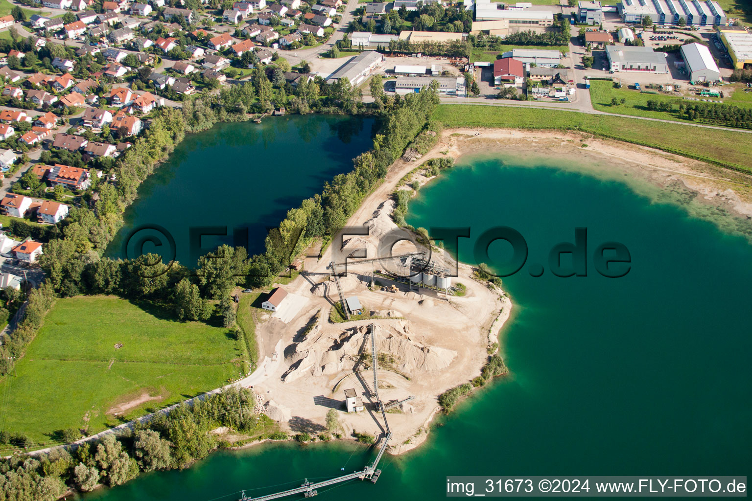 Village on the lake Risi bank areas in the district Gamshurst in Achern in the state Baden-Wurttemberg