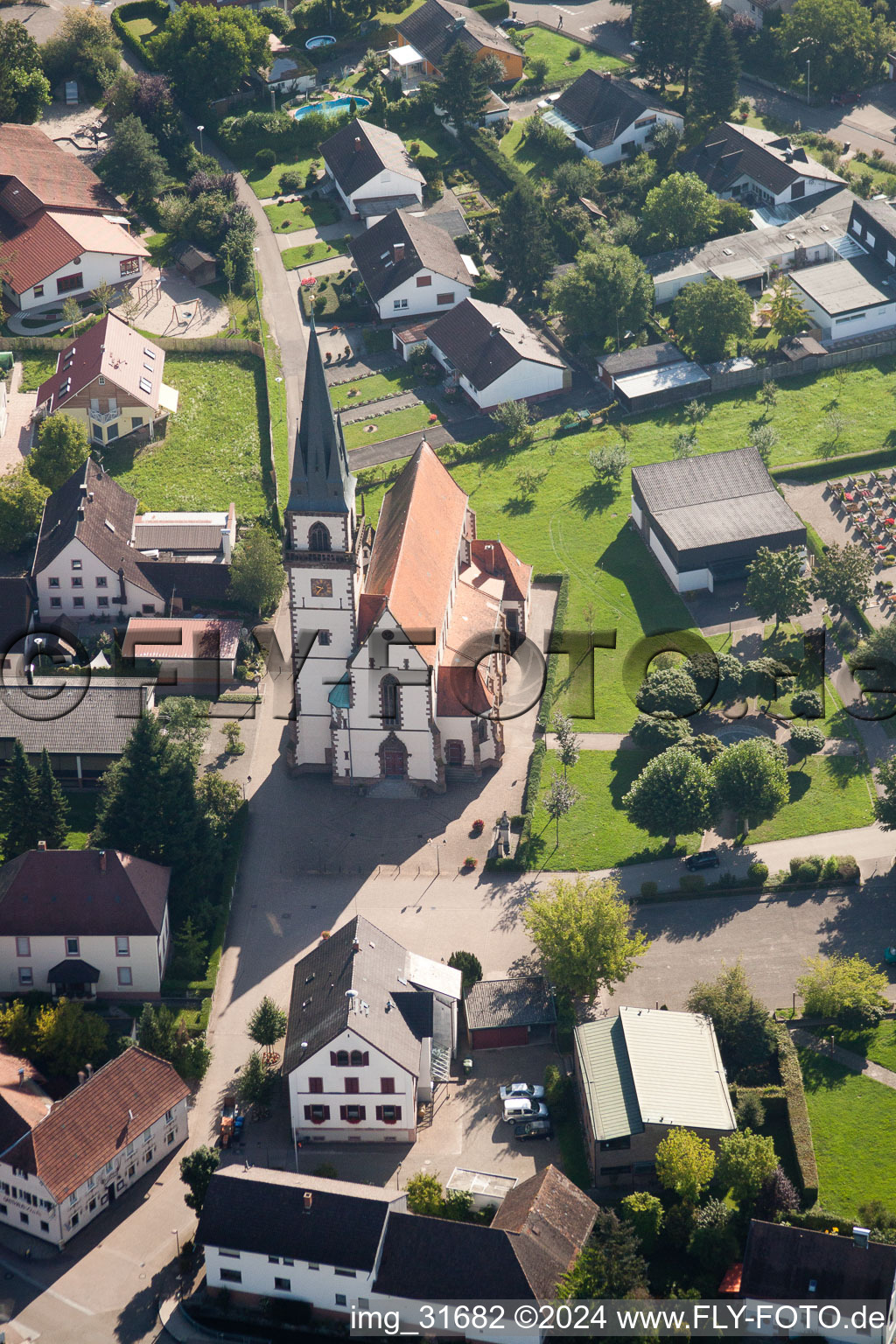 Church building in the village of in the district Grossweier in Achern in the state Baden-Wurttemberg