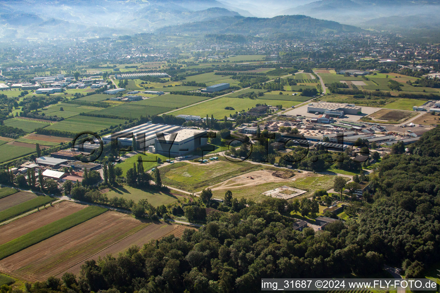 Industrial area Duravit Logistics DURAlog in the district Großweier in Achern in the state Baden-Wuerttemberg, Germany