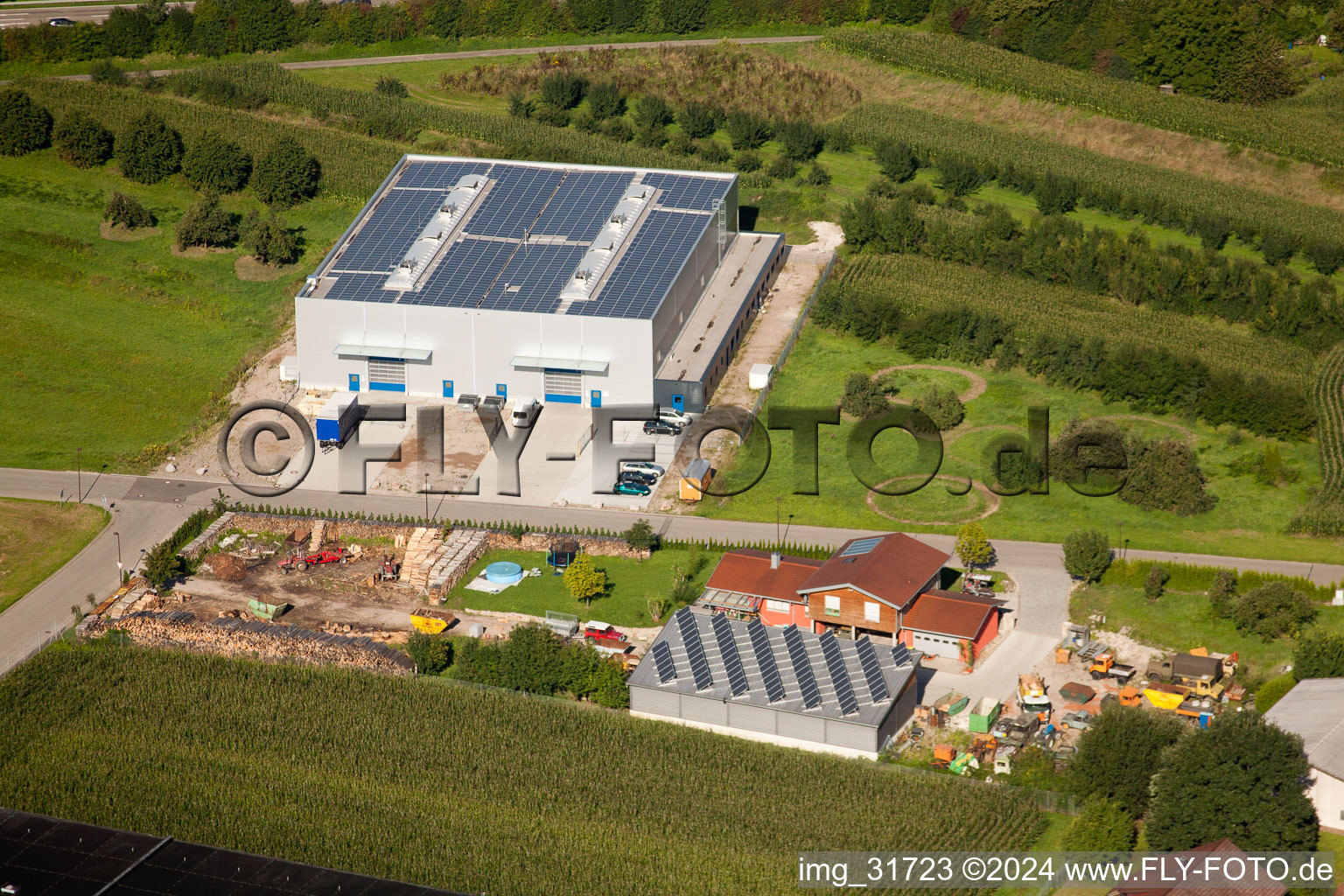 Aerial view of Zimmer Logistic in the district Weier in Ottersweier in the state Baden-Wuerttemberg, Germany