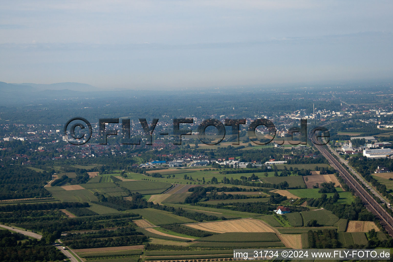 From the north in Sasbach in the state Baden-Wuerttemberg, Germany