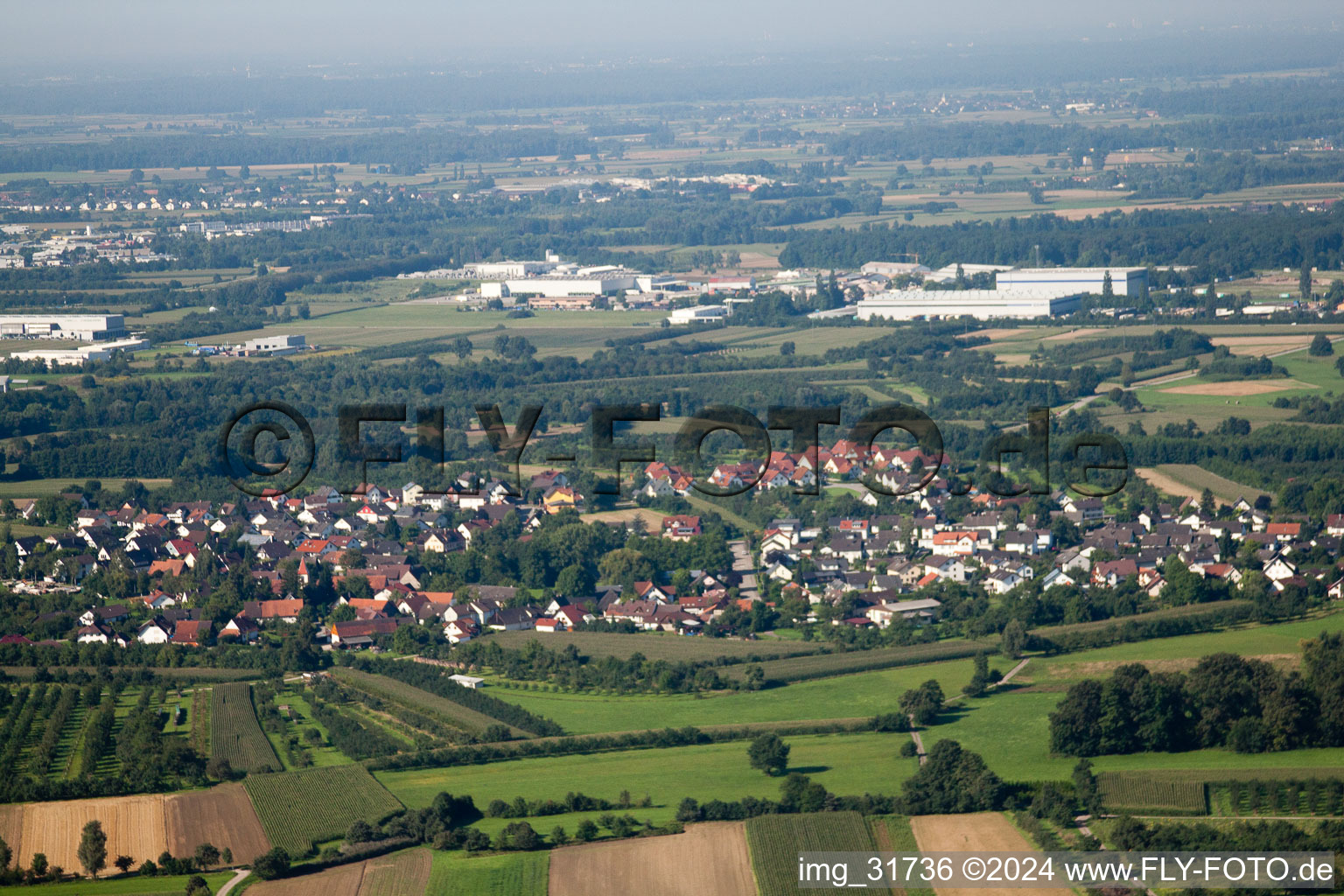 Sasbachried from the north in Sasbach in the state Baden-Wuerttemberg, Germany