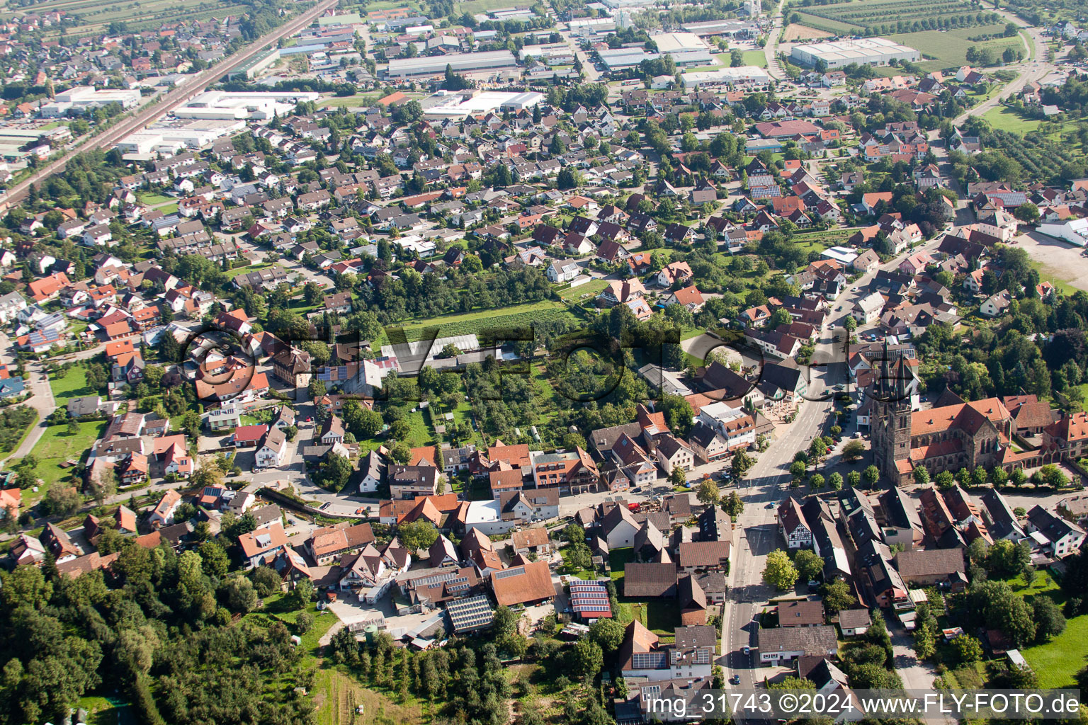 Aerial photograpy of District Weier in Ottersweier in the state Baden-Wuerttemberg, Germany