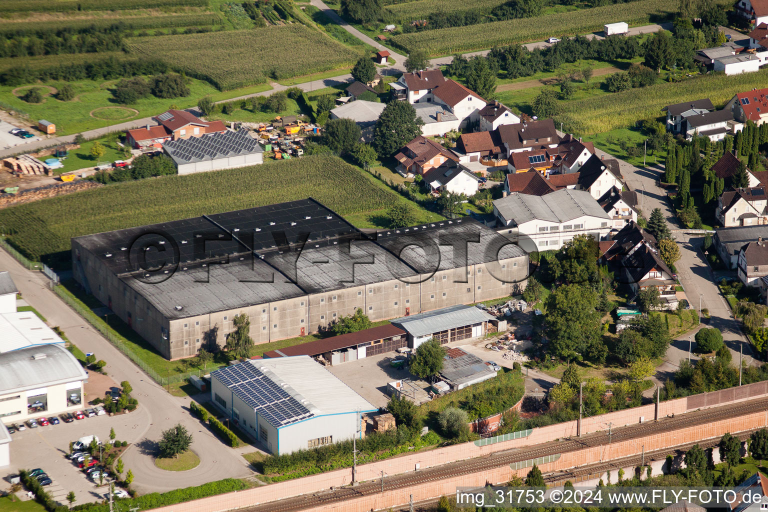 Building and production halls on the premises of Muffenrohr GmbH in Ottersweier in the state Baden-Wurttemberg out of the air