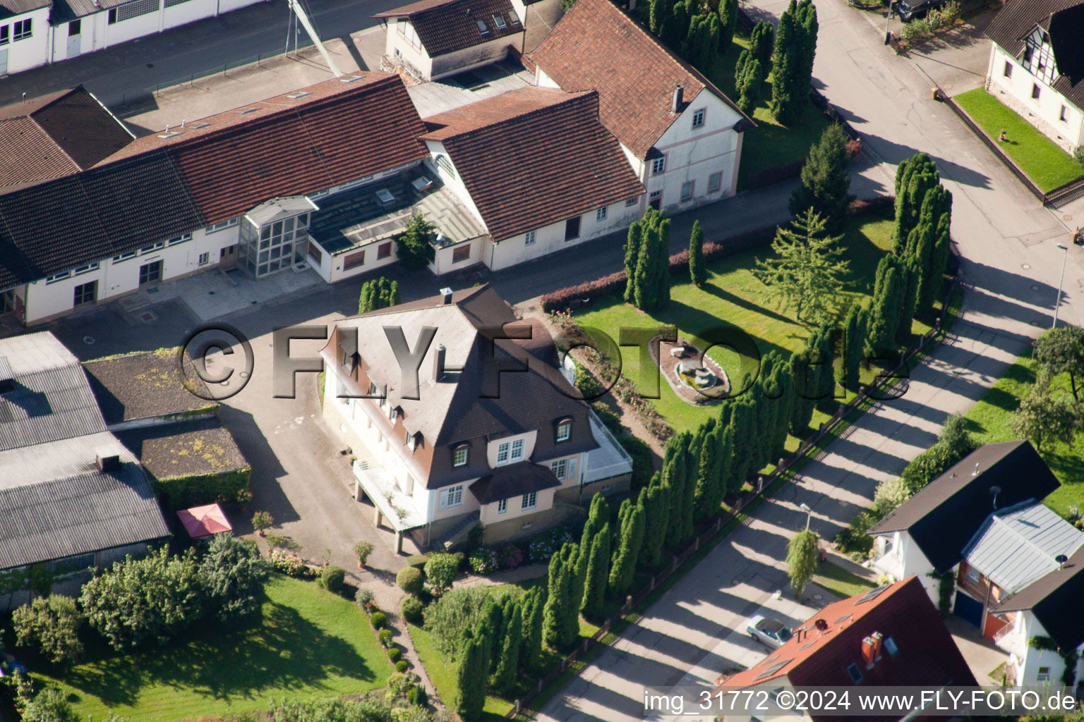 Aerial photograpy of District Hatzenweier in Ottersweier in the state Baden-Wuerttemberg, Germany