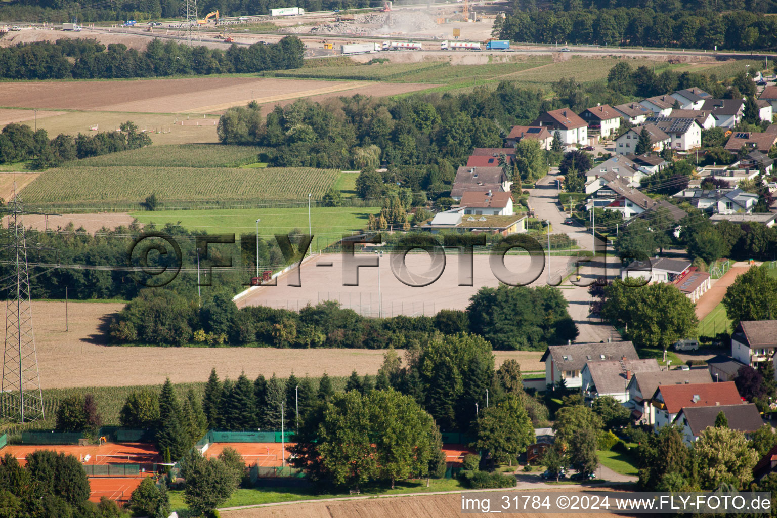 Football field in the district Vimbuch in Bühl in the state Baden-Wuerttemberg, Germany