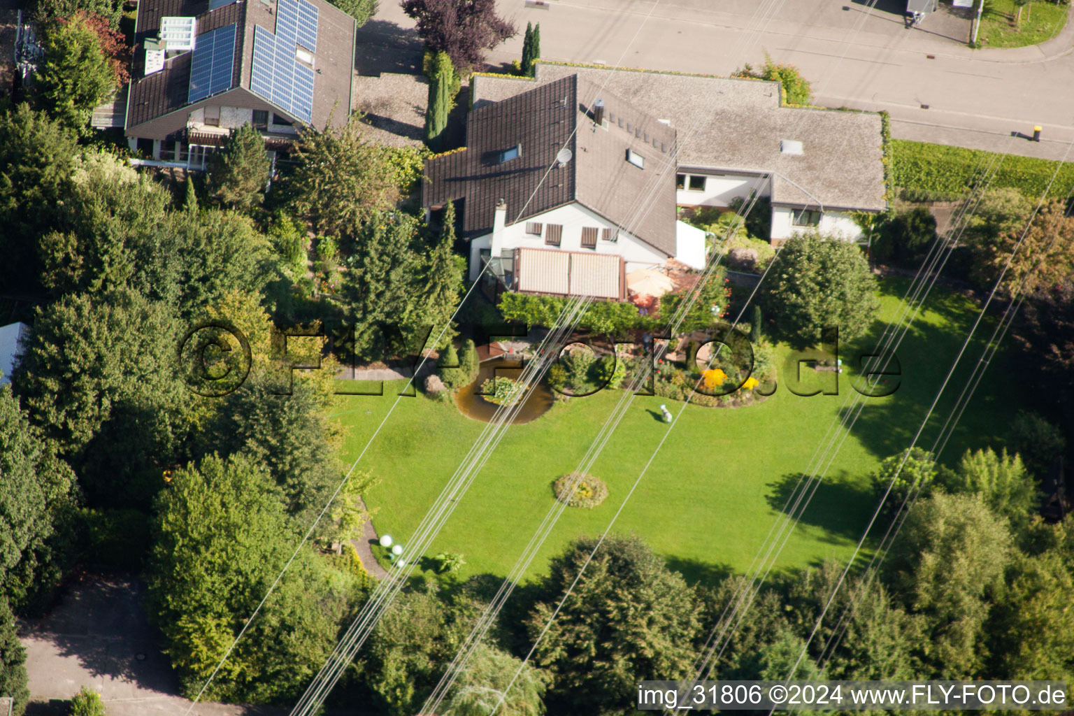 Drone image of Fasanenstr in the district Vimbuch in Bühl in the state Baden-Wuerttemberg, Germany