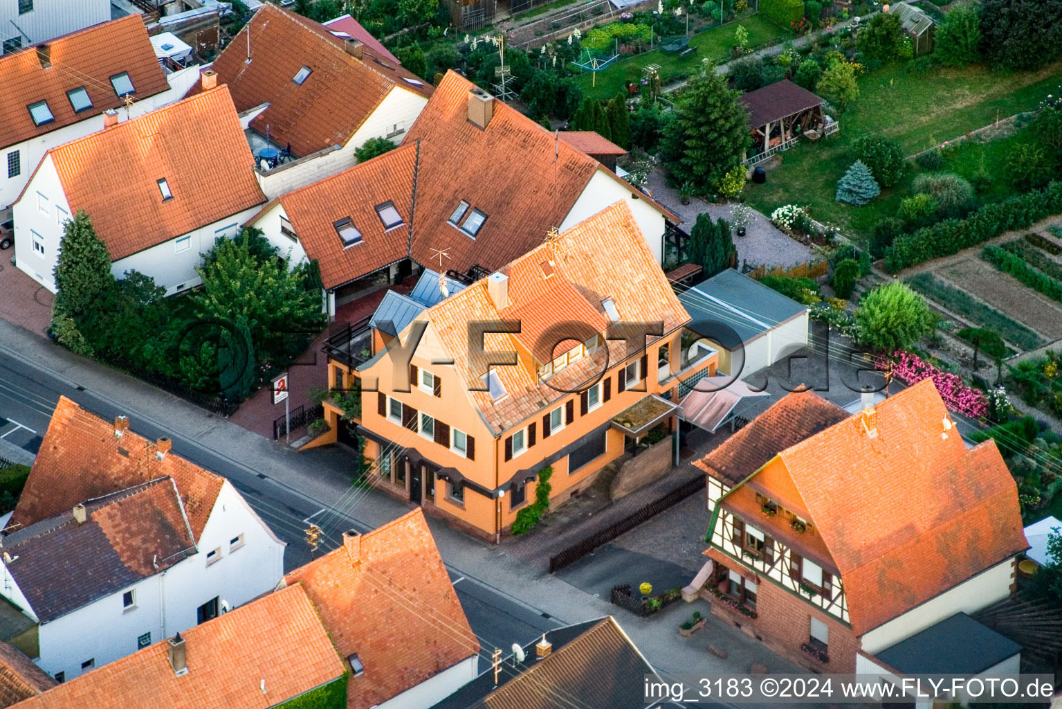 Main Street in the district Schaidt in Wörth am Rhein in the state Rhineland-Palatinate, Germany