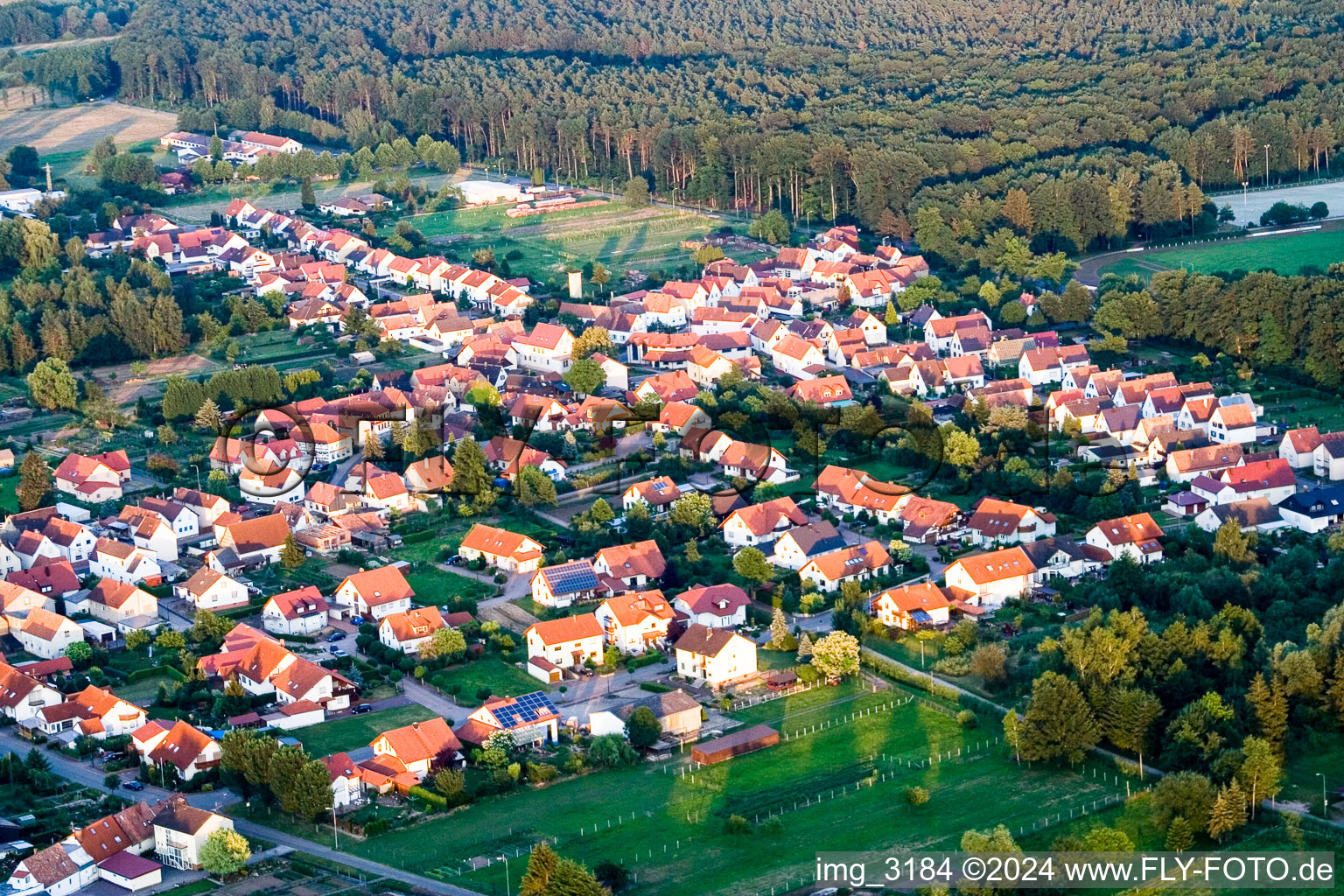 Waldstr in the district Schaidt in Wörth am Rhein in the state Rhineland-Palatinate, Germany