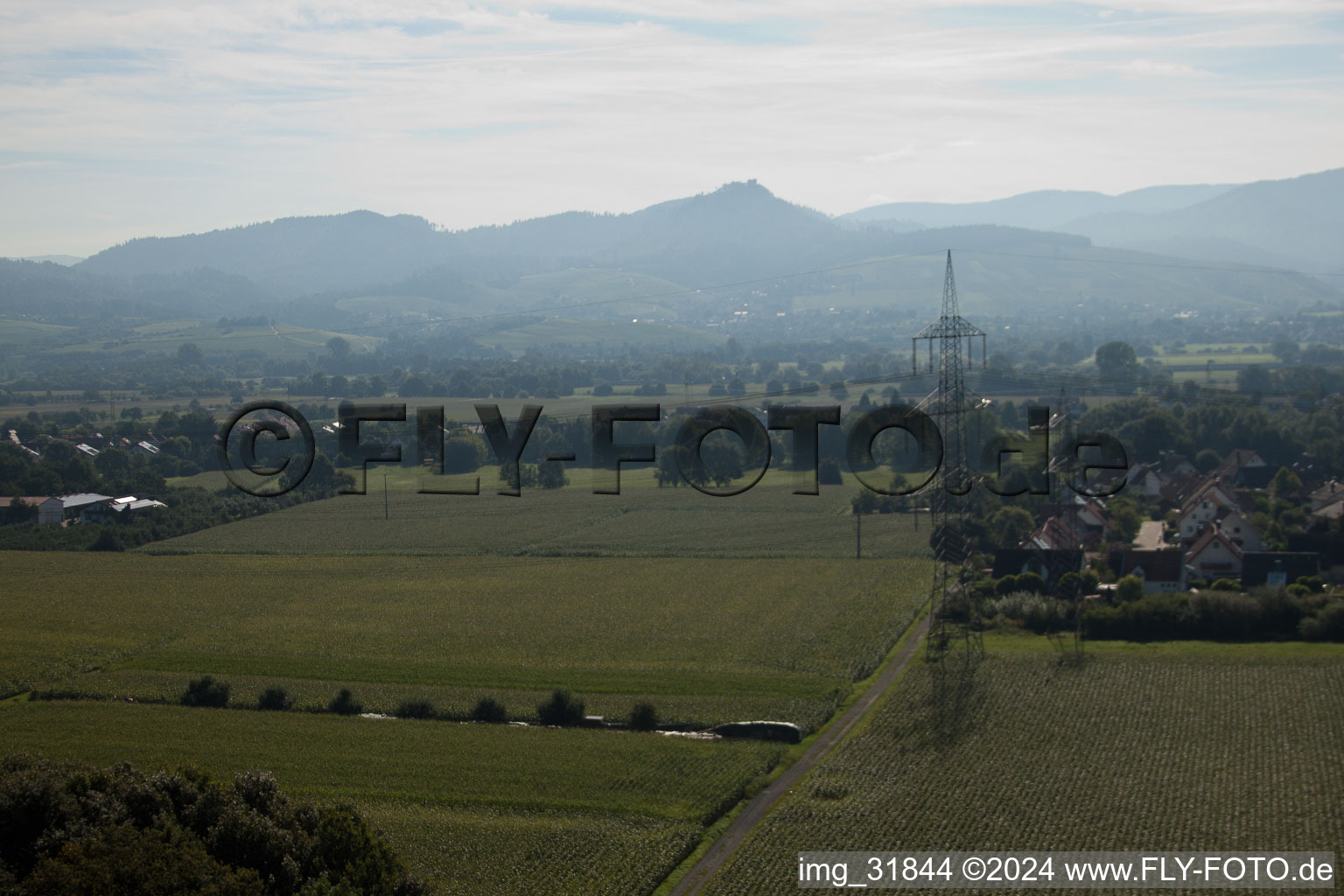 Aerial view of District Weitenung in Bühl in the state Baden-Wuerttemberg, Germany