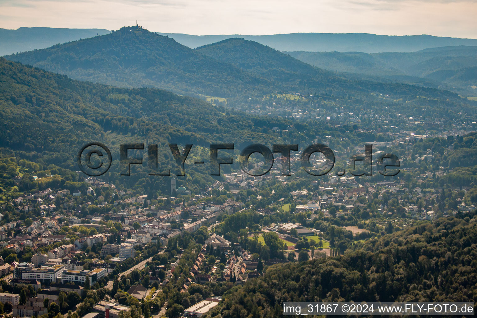 From the west in Baden-Baden in the state Baden-Wuerttemberg, Germany