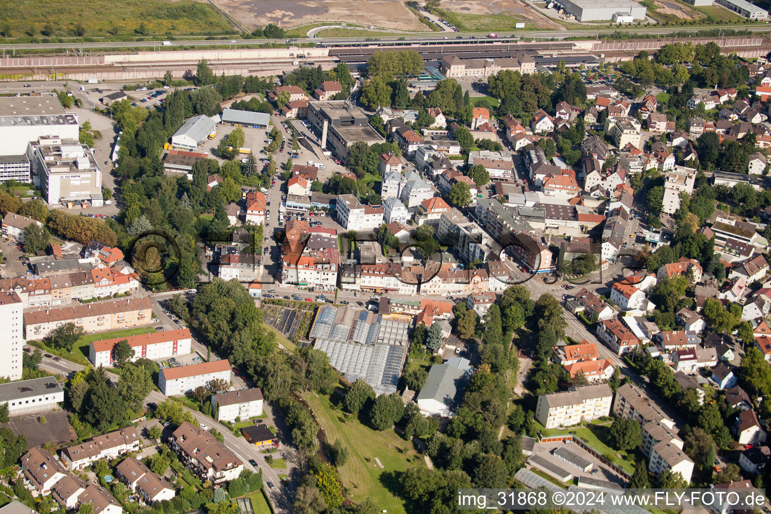 Ooser Bahnhofstr in the district Oos in Baden-Baden in the state Baden-Wuerttemberg, Germany