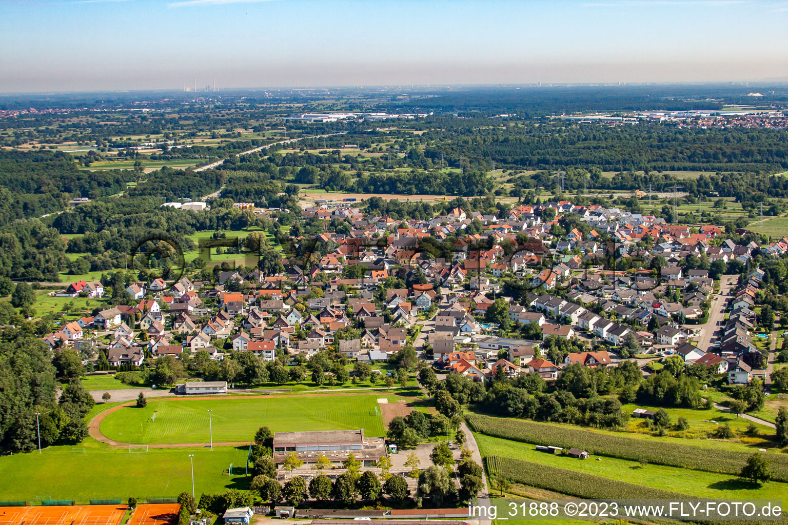 From the south in the district Rauental in Rastatt in the state Baden-Wuerttemberg, Germany
